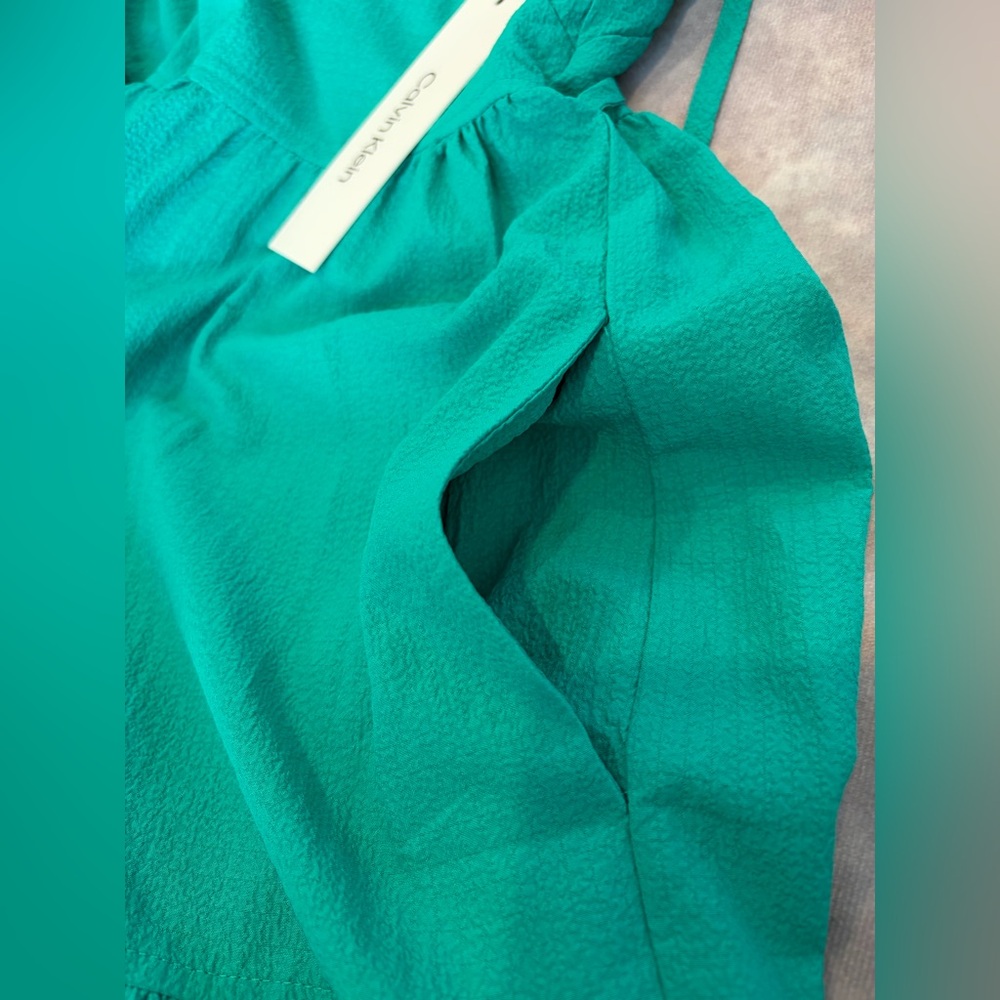 Calvin Klein:12 Women Emerald Green Dress Pockets - Picture 12 of 13